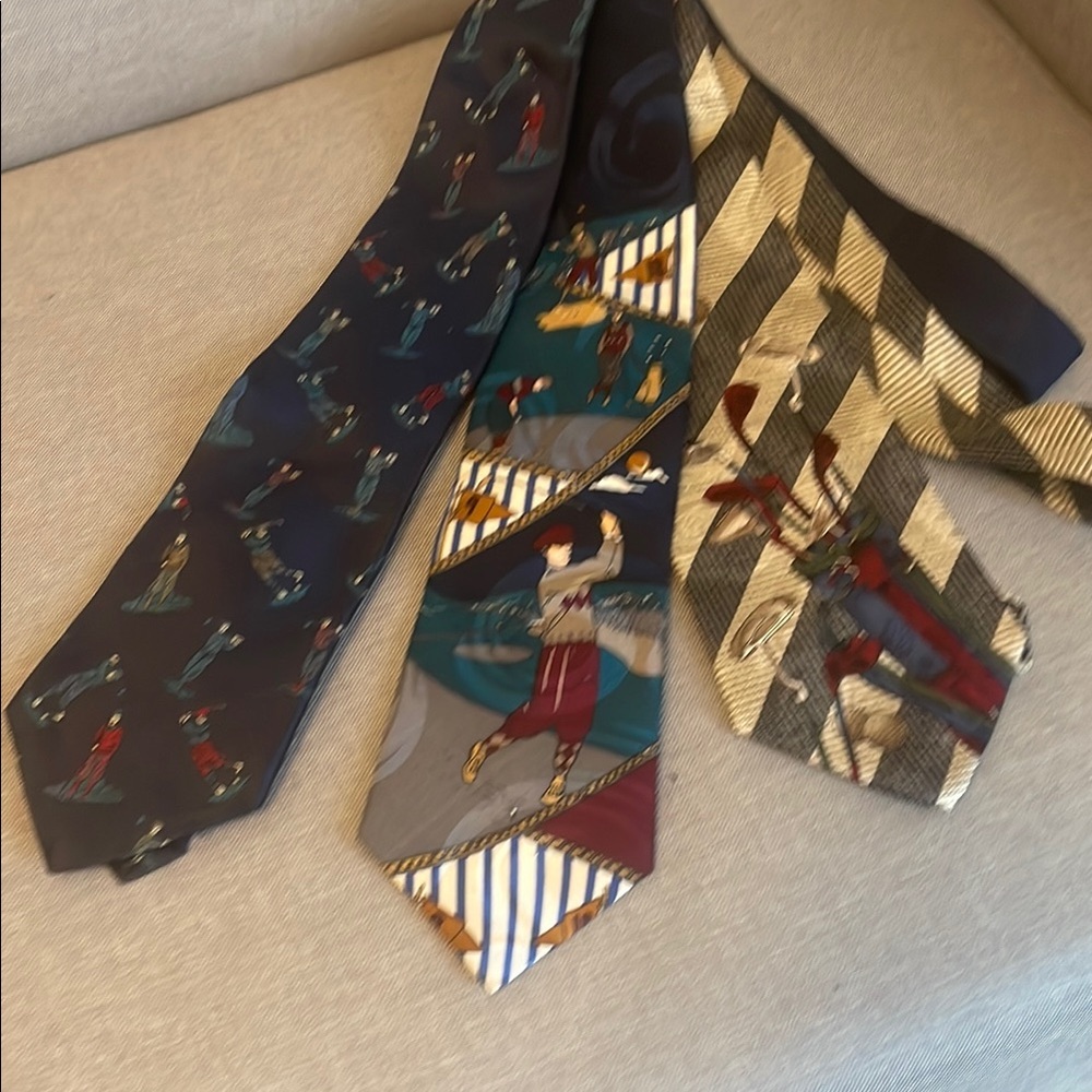 Stylish Patterned golf lovers Ties Set